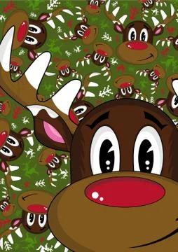 Red Nose Reindeer Pattern Stock-Illustration