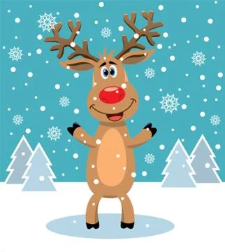 Red nosed reindeer Stock Illustration