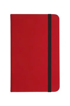 Red notebook black stripe Stock Photos