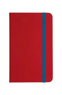 Red notebook blue stripe Stock Photos