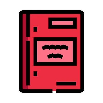 Red notebook documenting notes and academic studies Illustrazione stock