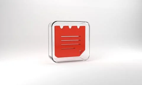 Red Notebook icon isolated on grey background. Spiral notepad icon. School Stock Illustration