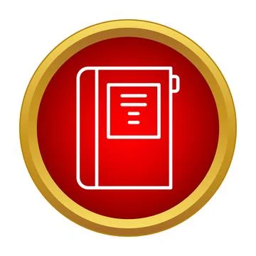 Red notebook icon representing education and knowledge 库存插图