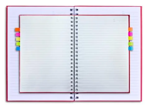 Red notebook isolated Stock Photos