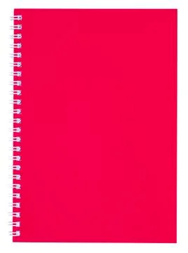 Red notebook isolated on white background Stock Photos