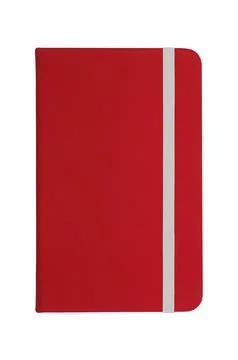 Red notebook white stripe Stock Photos