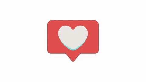 Red like notification badge animation with white love icon inside. Stock Footage 318185870