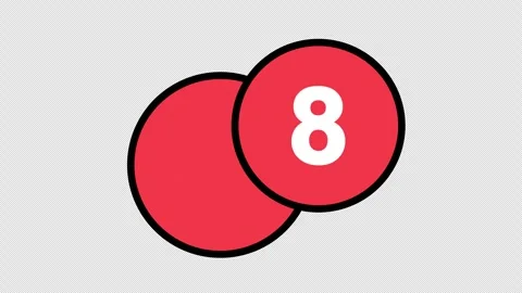 Red Notification Badge Counter Animation with Alpha Channel Stock Footage 330517222