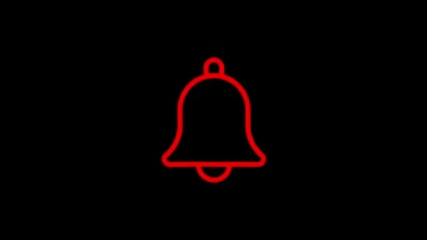 Red notification bell animation ringing on black background for mobile app .. Stock Footage 340001110