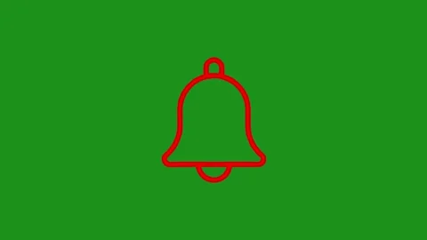 Red notification bell icon ringing on green screen background for social me.. Stock Footage 340609932