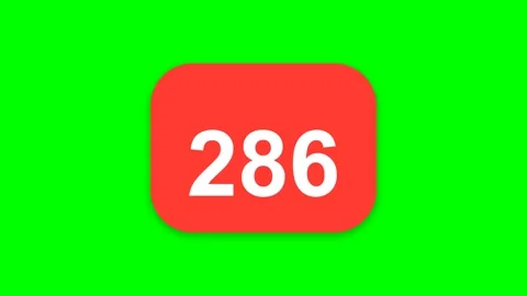 Red Notification Bubble Counter Rapidly Increasing on Green Screen Background Stock Footage 346612092