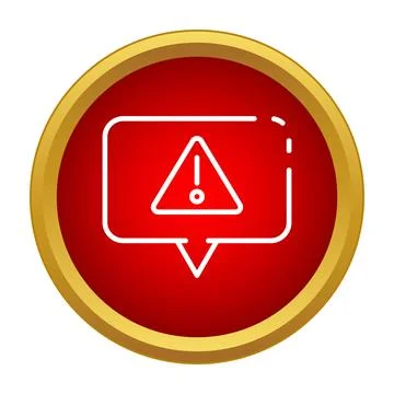 Red notification icon showing critical warning message Stock Illustration