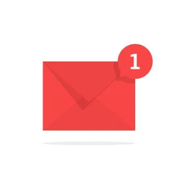 Red notification icon with speech bubble Stock Illustration