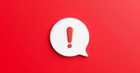 Red notification reminder icon chat message of attention alert alarm notice.. Stock Illustration