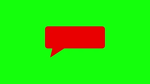 Red notification speech bubble pop up animation on green screen background Stock Footage 334829628