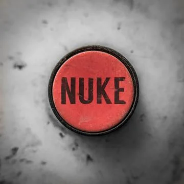 Red Nuke Button Foto stock