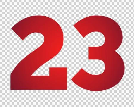 Red number 23 on transparent background Stock Illustration