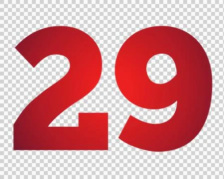 Red number 29 on transparent background Stock Illustration