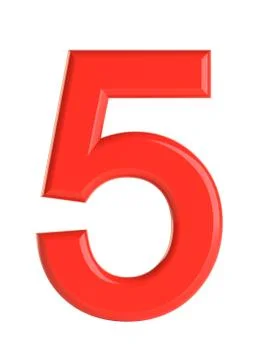 Red number. 3D illustration 库存插图