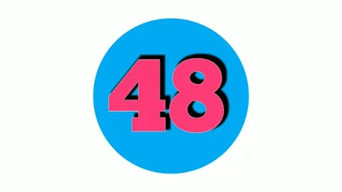 Red Number 48 forty eight sign symbol an... | Stock Video | Pond5