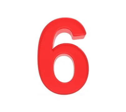 Red number 6 Stock Illustration