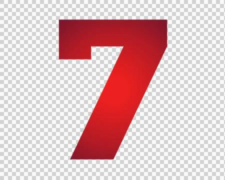 Red number 7 on transparent background Stock Illustration