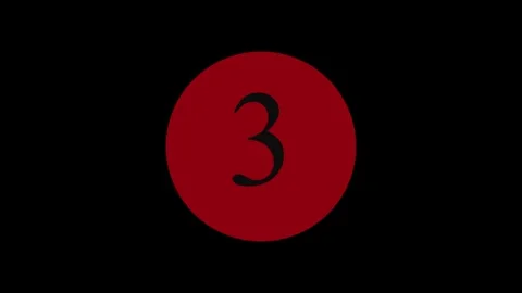 Red numbered circles transition in sequence against a dark background Video stock 342508058