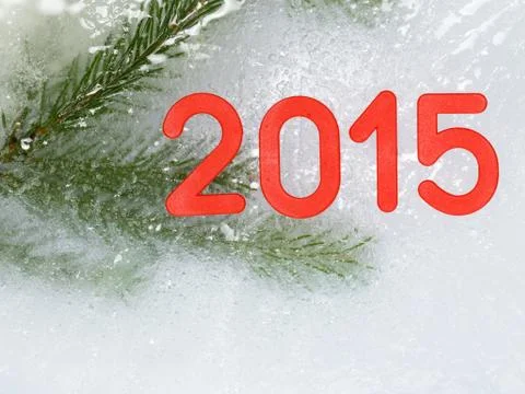 Red numbers 2015 Stock Photos