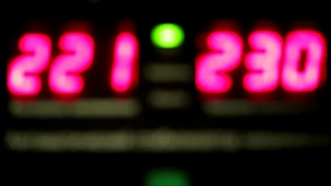 Red numbers on a black background. Stock Footage 78259875
