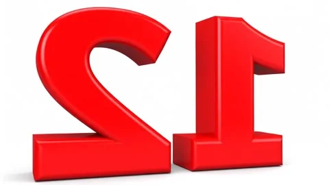 Red Numbers Counting Down: 12, 11, 10, Countdown Concept, Isolated Stock Footage 333410283