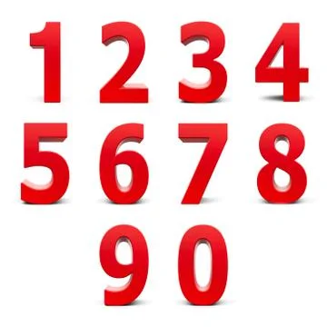 Red numbers set Stock-Illustration