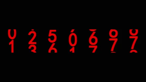 Red numerals animated 스톡 동영상 92047332