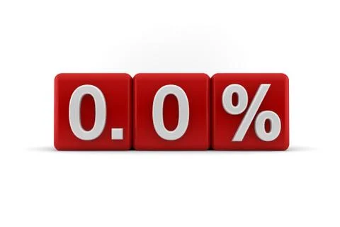 Red numerical zero percentage Stock Illustration