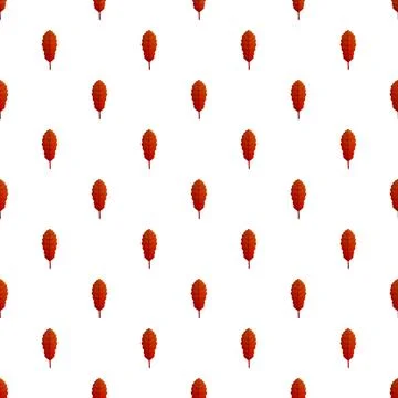 Red oak leaf pattern creating seamless autumn background Stock Illustration