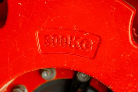 Red Object with "300KG" Marking Stock Photos