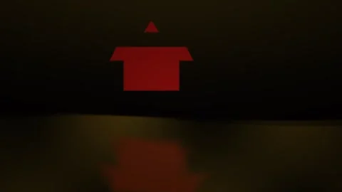 Red object on dark background with reflection. Stock Footage 337517695