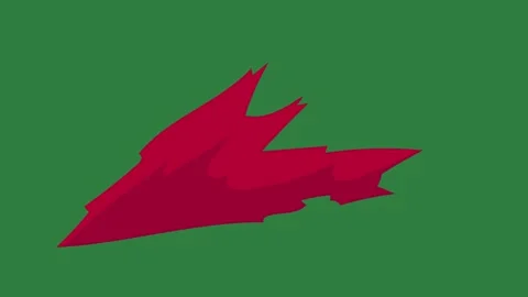 A red object on green background and fire screen arrow with it green screen Video stock 335065784