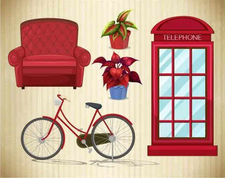 Red objects Stock Illustration