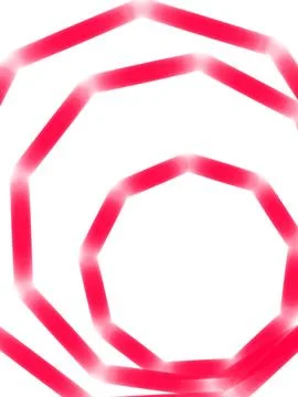 Red octagonal shapes arranged in a spiraling tunnel perspective Stock Illustration