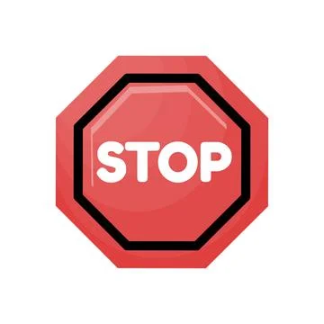 Red octagonal stop sign vector イラスト素材