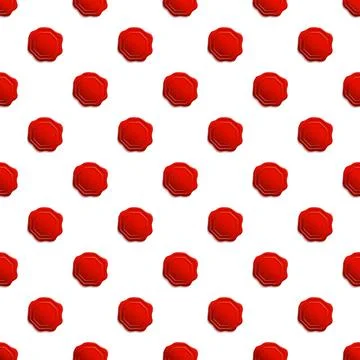 Red octagonal wax seals repeating seamless pattern Stock Illustration