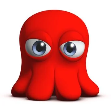 Red octopus 스톡 일러스트