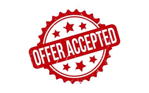 Red Offer Accepted Rubber Stamp Seal Vector Stock Illustration