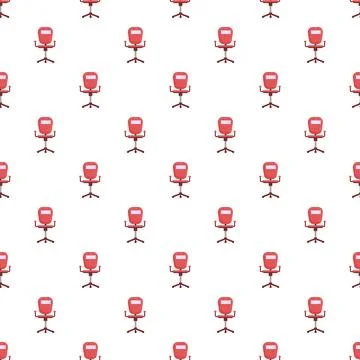 Red office chairs creating a seamless pattern background Stock Illustration