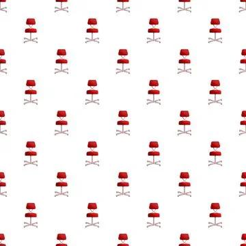 Red office chairs seamless pattern on white background Stock Illustration