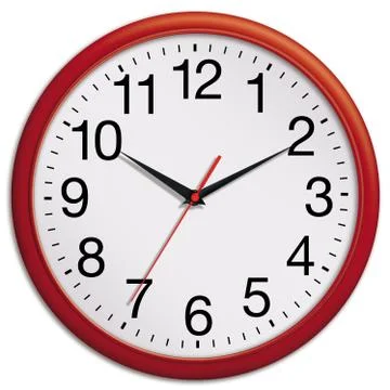 Red office clock Stock Photos