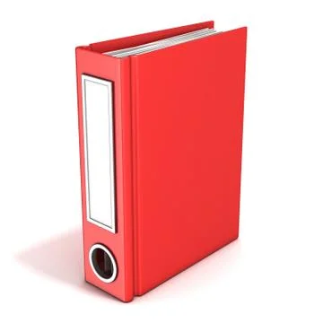 Red office folder, standing. 3D Stockillustratie