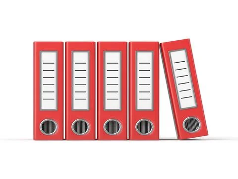 Red office folders 3D Illustrazione stock