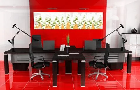 Red office Stock Illustration