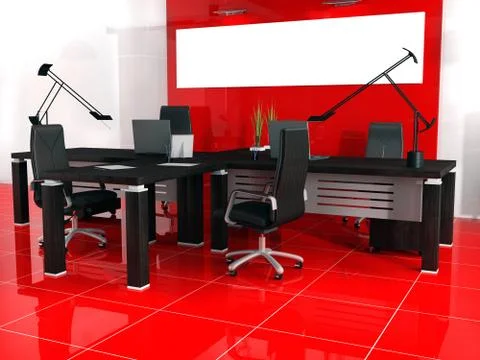 Red office Stock Illustration